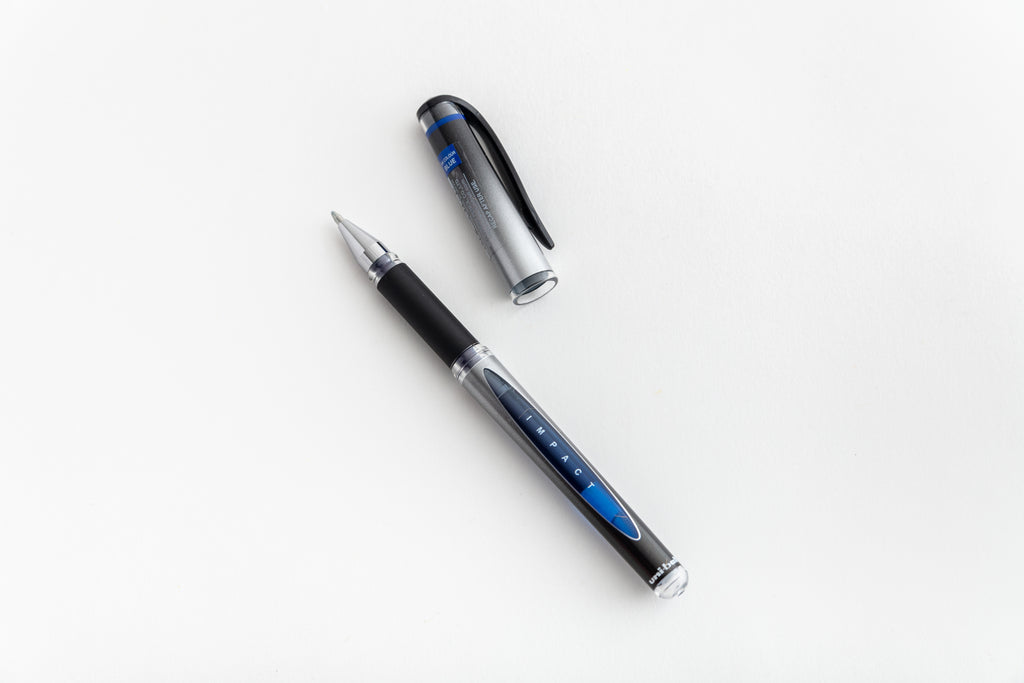 Uni-Ball UM-153S Signo Impact Gel Blue Rollerball Pen-Full Stop