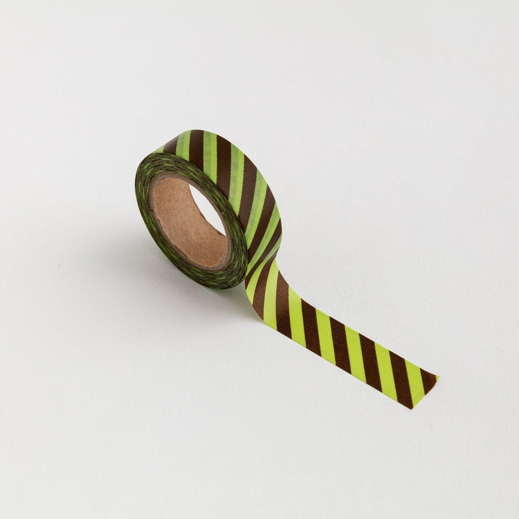 Chocolate Lime Stripe Washi Tape-Full Stop
