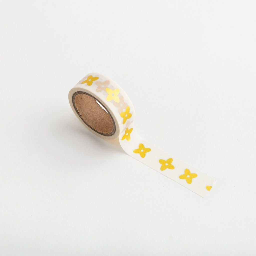 Gold Foil Washi Tape - Flower and Leaf