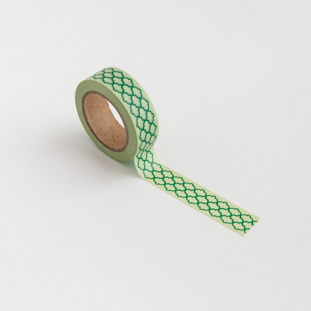 Green Tessellated Border Washi Tape-Full Stop