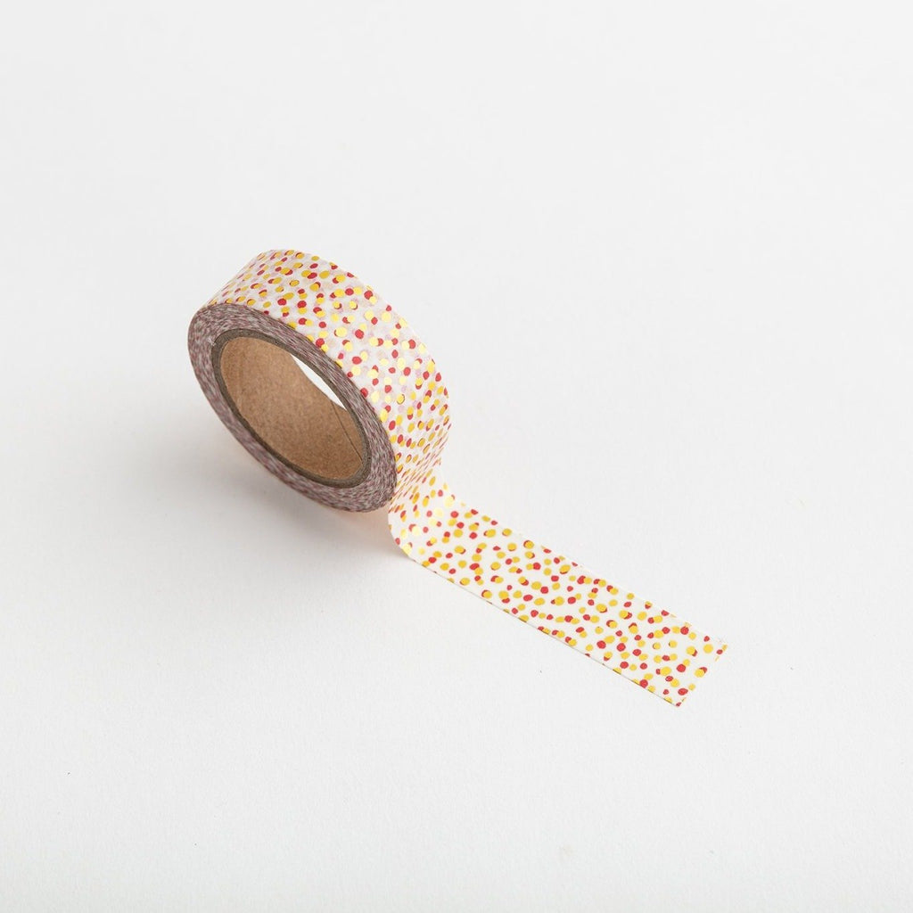 Red & Gold Spots Foil Washi Tape-Full Stop