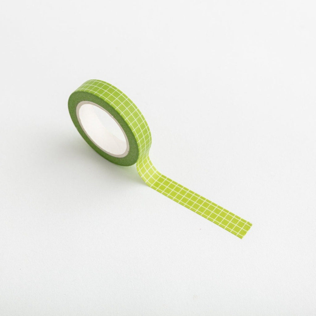 Thin Green Check Washi Tape-Full Stop